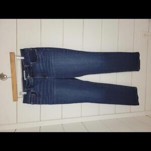 Chico's size 1 short (size 8/10) platinum denim dark wash straight leg